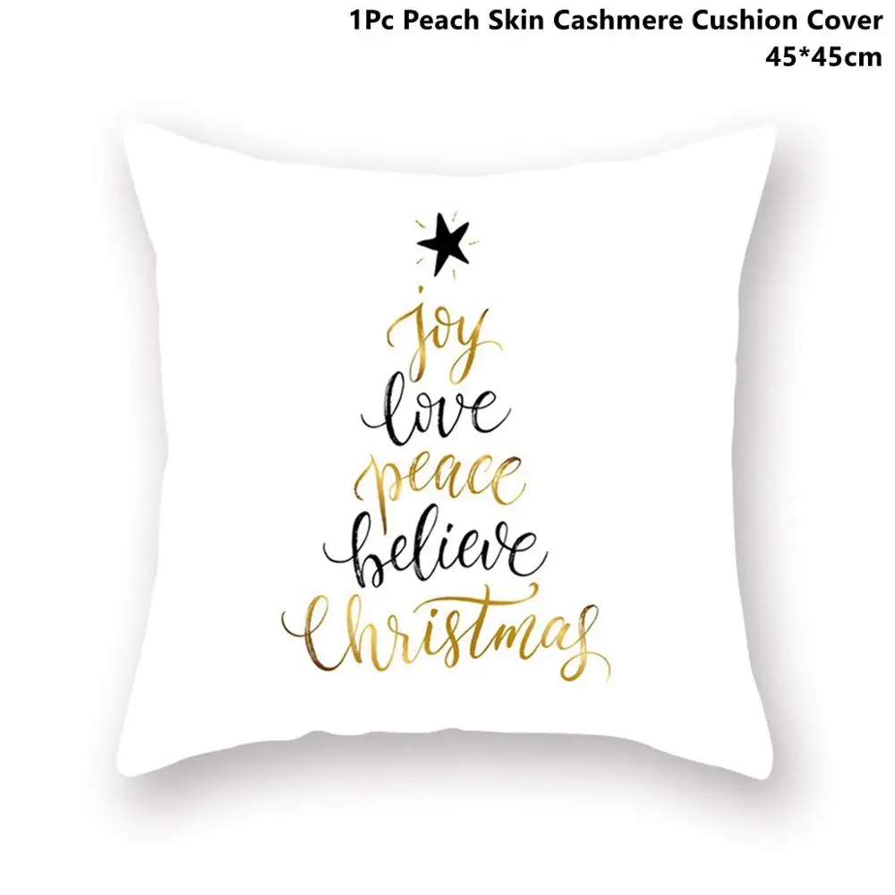 Xmas Pillowcase 31 Taoup золотой черный Снежинка Счастливого Рождества наволочка Рождественский Декор для дома Декор для рождества украшения Xmas Noel Санта Клаус - Цвет: Xmas Pillowcase 31