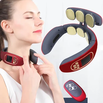 

Massage and relax neck massager intelligent electric wireless cervical massager body shock pulse relieve fatigue massage tool