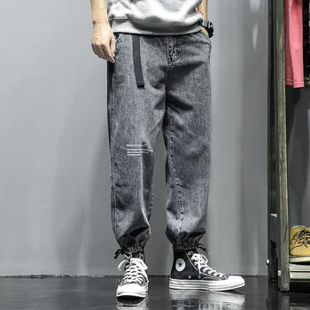 

New Arrival Fashion Classic Men Jeans Printing Designer Loose Straight Denim Jeans Men's Casual High Quality Harem Jean Trousers