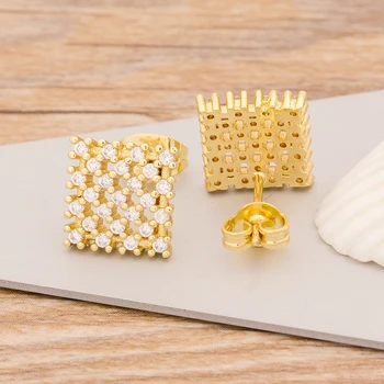 

2020 Luxury AAA CZ Stud Earrings For Women Romantic Elegant Female Daily Earrings 3 styles Available Wholesale Dropshipping