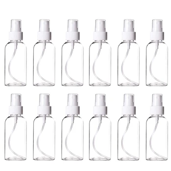 

12 Pack Fine Mist Clear Spray Bottles 2.5Oz/75Ml with Pump Spray Cap, Reusable and Refillable Bottles for Travel