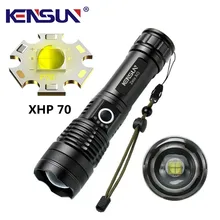 

KENSUN XHP70 Flashlights Bright Zoomable Handheld Flashlight High Lumens for Camping Outdoor & Emergency Use