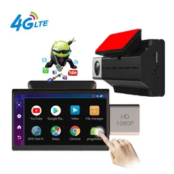Caméra de tableau de bord avec GPS DVR, double objectif, 3 pouces, Android 8.1, 4G, vue en direct, nouveau modèle 