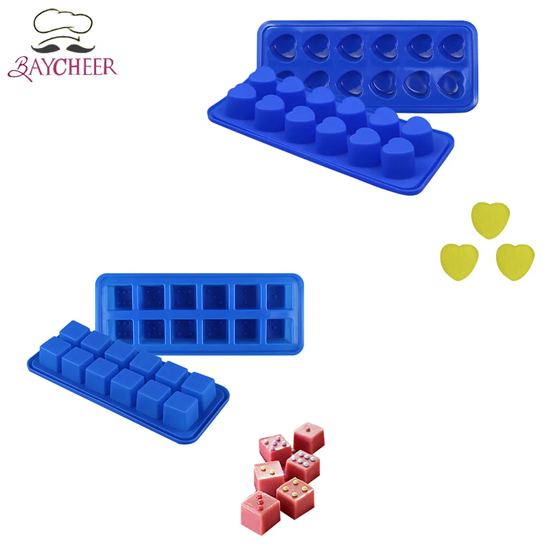 

BAYCHEER Love Heart Shaped Chocolate Mold 12 Cavities DIY Silicone Cake Candy Fondant Pastry Baking Tool Kitchen Accessories