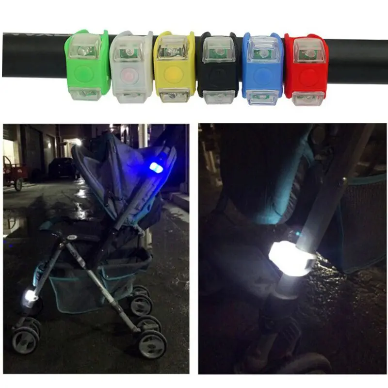 2PCS Baby Stroller Night Light Waterproof Silicone Caution lamp Outdoor Security Safety Alert LED Flash remind Caution Lamp