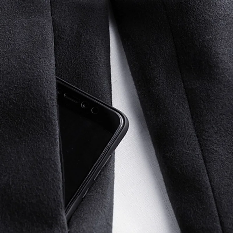 Vogue Men Fashion Jackets Slim Fits Coats Business Mens Long Winter Windproof Outwears Plus Size Black Pop Tide High Quality