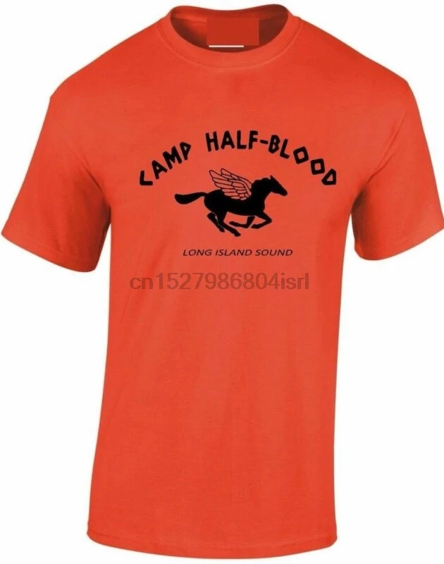 Camp half-Blood T-Shirt orange Pegasus Percy Jackson Greek gods tshirt Mens Kid