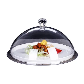 

Acrylic Stalinite Plastic Table Food Cover Transparent Round Cake Bread Cover High Temperature Resistance