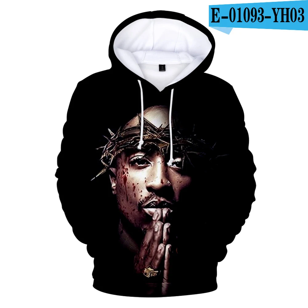 Толстовка с капюшоном для мужчин и женщин худи стиль Gangsta Rap 2Pac Tupac Amaru Shakur большие