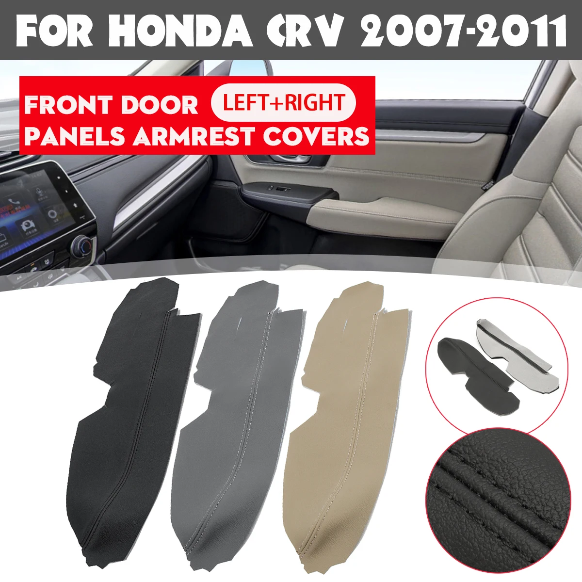 1 пара кожаных передних дверей для Honda CRV 2007 2011|armrest cover|armrest hondaarmrest leather |