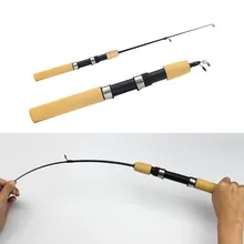 

0.6/0.8/1m Carbon Fishing Rod Casting Winter Shrimp Fishing Rods Mini Ice Rod Anti Slip Wood Handle Ice Fishing Rod Fishing Pole