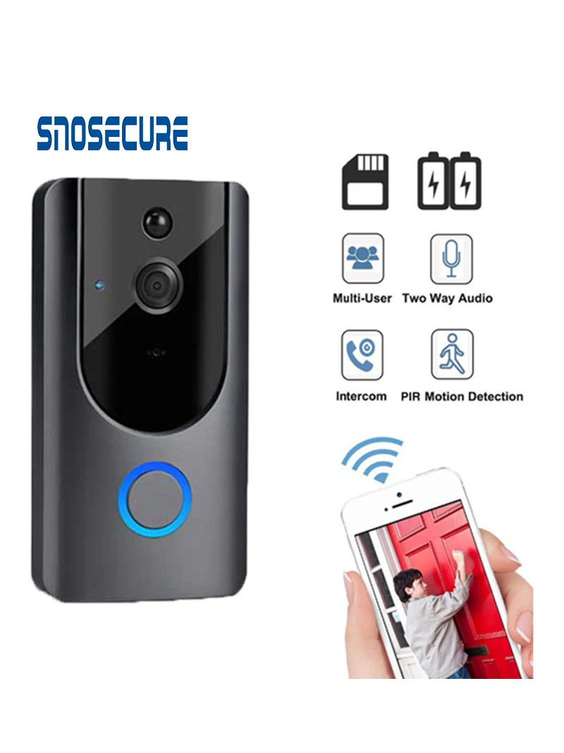 

SNOSECURE Video Doorbell Monitor Intercom 1080P Security Camera Door Phone Two-Way Audio Night Vision Wireless Intercom Doorbell
