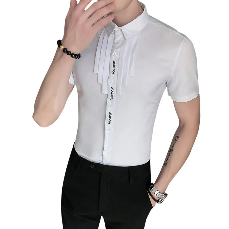 Высококачественная черно белая дизайнерская Повседневная рубашка Chemise Homme в