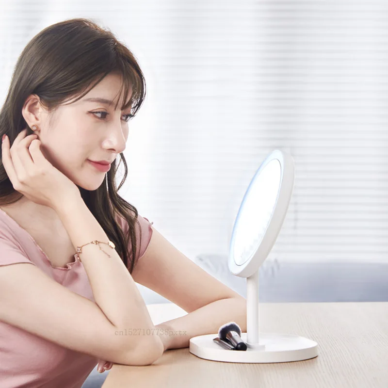 Xiaomi XY 2 в 1 портативный светодиодный сенсорный диммер, светильник, зеркало для макияжа, перезаряжаемое белое настольное косметическое украшение, регулировка, увеличительное