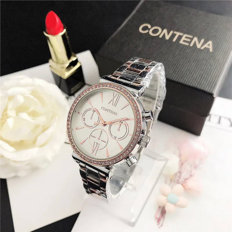 CONTENA люксовый бренд женские часы из нержавеющей стали часы reloj mujer