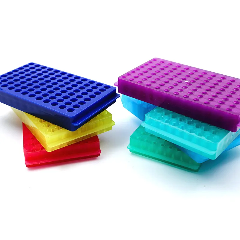 PCR Tube Holder For 0.5ml / 1.5ml / 2ml Laboratory Centrifuge Tube Rack Plastic EP Stand 96 Well Double-sides Use 1 PK