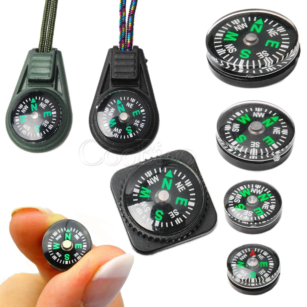 5pcs Mini Compass Portable Navigation Guide North Decor Backpack Paracord Bracelet Watch Accessories Survival Pocket Tools