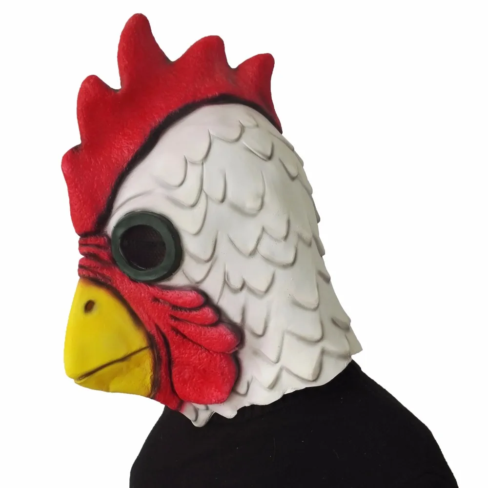 

Halloween Costume Mask Cock Head Mask Chicken Headwear Mask Festival Party Cosplay Drop Accessory Full Face High Quality