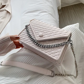 

PU Leather Weave Crossbody Bags For Women 2020 Solid Color Shoulder Bag Female Handbags and Purses Lady Travel Bag clutches