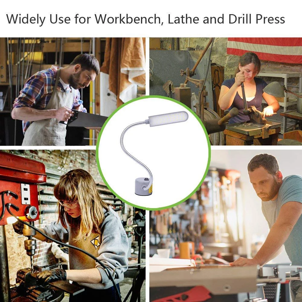 Super Bright LED Sewing Machine Light 10/20/30 LED Multifunctional Gooseneck Work Lamp for Lathes,Drill Presses,Workbenches