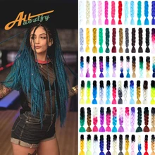 Allaosify 8" синтетические волосы косички Омбре плетение волос коробка косичка волос розовый фиолетовый зеленый серый желтый Золотой крючком косички