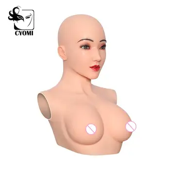 

CYOMI Realistic Siver Style E Cup Silicone Mask with Breast fake boobs Crossdressing Mask for Drag Queen male to female