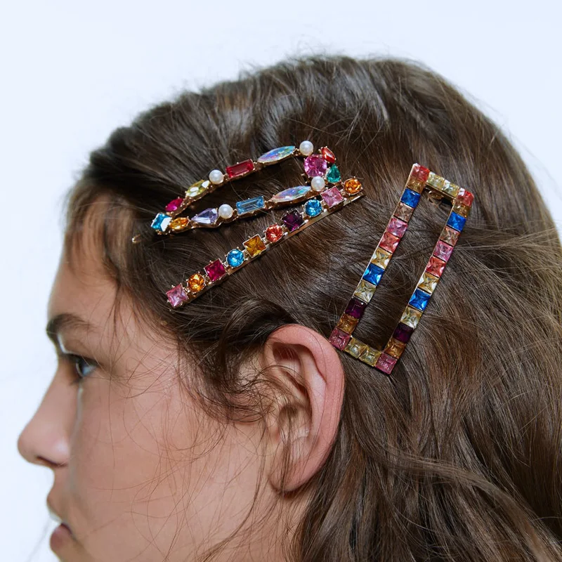 3pc/set Fashion Crystal Flower Hair Clip Women Za Hairpins Wedding Bridal Hairclip Barrettes Head Wear Ornament Hair Accessories jewelry accessories hair accessory hair clip