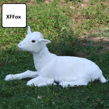 

simulation lying sheep model polyethylene&furs real life goat doll gift about 60x25cm xf2753