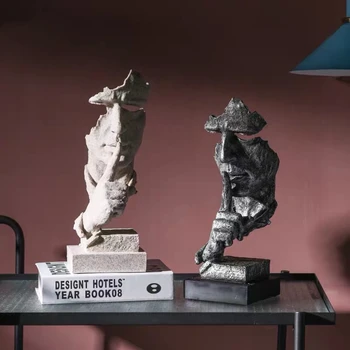 

Europe Style Human Abstract Sculpture Creative Face Mini Statue For Decorate Resin Sculpture Modern Home Decoration Accessories