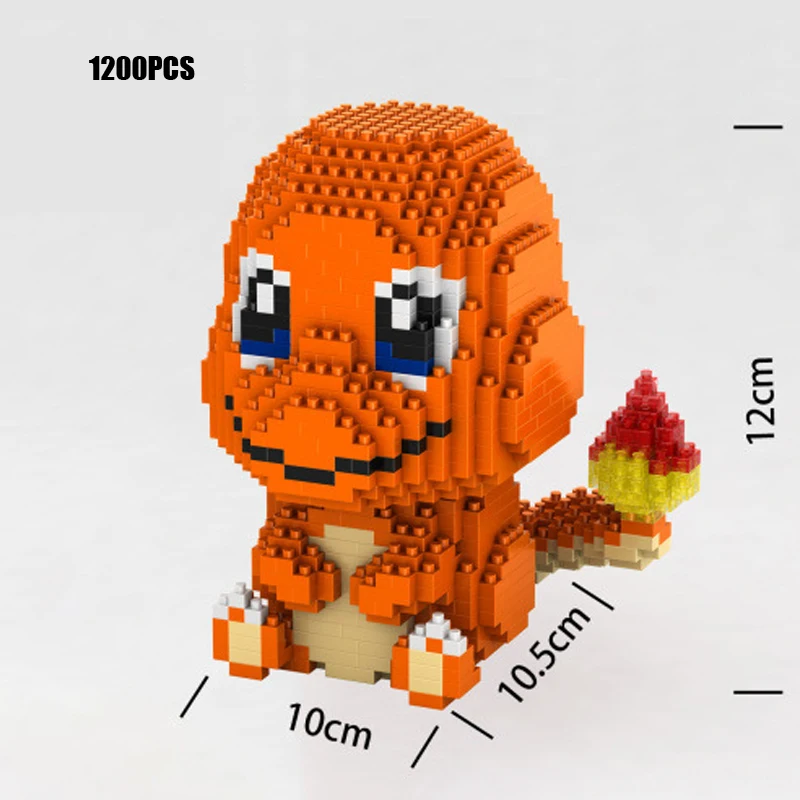 Аниме игра изображение poke micro diamond build block Pika snorlax Charmander Squirtle Eevee Bulbasaur nanobricks игрушки коллекция - Цвет: Charmander no box