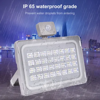 

LAIDEYI 100W sensor led security flood light with ambient light /PIR motion sensor path wall lamps outdoor emergency billboard