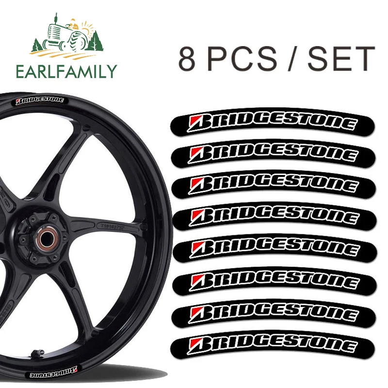 EARLFAMILY 13 см x 1,3 см 8x для Bridgestone Rim Наклейка в полоску для колес набор автомобильных мотоциклетных гонок наклейка плоский клей стикер|Наклейки на автомобиль| | АлиЭкспресс