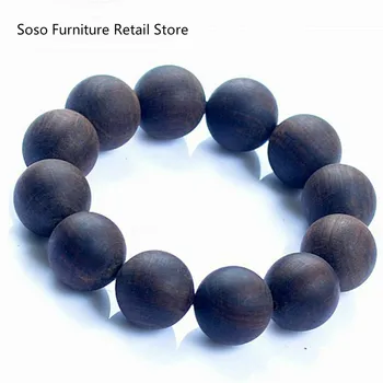 

Genuine Incense Bracelets Old material black sand sink Buddha Beads Bracelet For Men Women Water sinks wood Hand string Jewelry