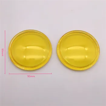 

2X 9cm yellow Fog Lights Lamps Anti-fog Tempered Glass For Ford Tourneo Transit Ranger Explorer Freestyle