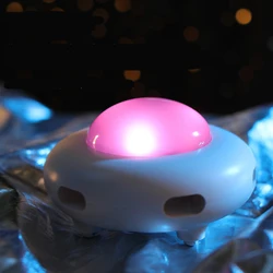 Pet Electronic UFO Automatic Rotating Cat Toy with Interactive Stick and Self - Cleaning Feature (WHITE)