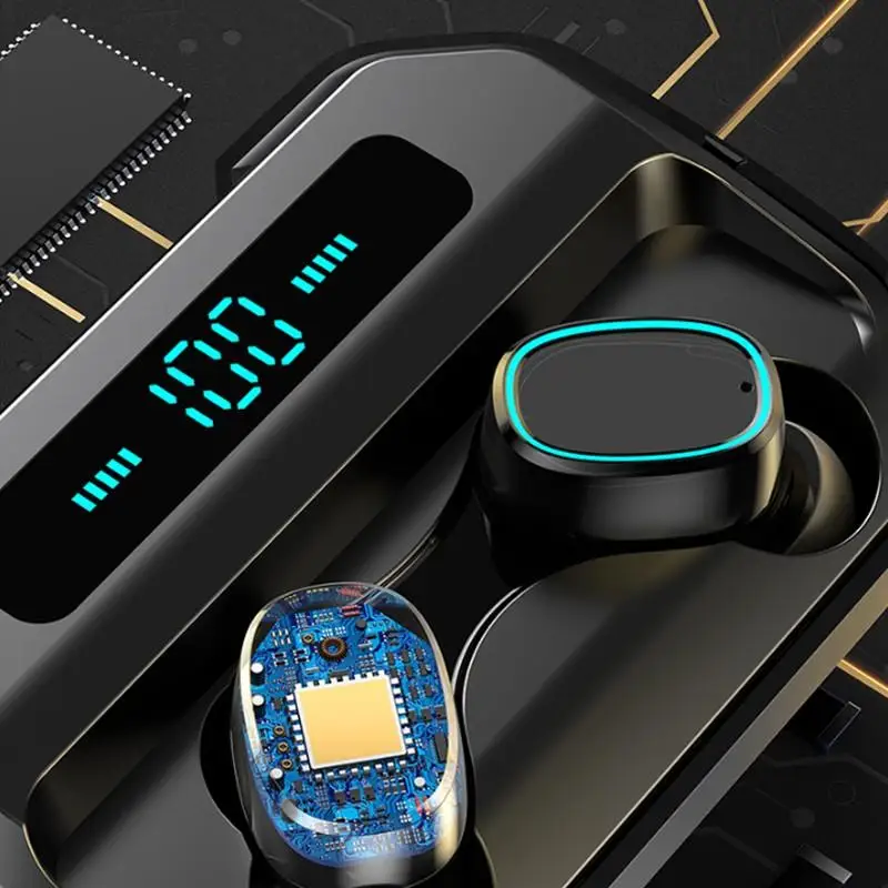 M8 Bluetooth Wireless Headphones LED Digital Power Display Noise Reduction Good Bass Sports Earphone with 1500mah Charging Bin