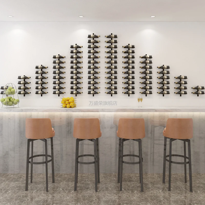 Wine Racks Iron Creative Wine Holder Household Wall Mount Champagne Bottle Shelf Red Wine Rack Christmas Decoration for Home Wine Racks Iron Creative Wine Holder Household Wall Mount Champagne Bottle Shelf Red Wine Rack Christmas Decoration for Home