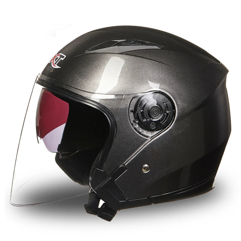 Мотоциклетный шлем с открытым лицом, двойные защитные козырьки объектива, мотоциклетный шлем для электрического велосипеда, шлем для мужчин и женщин, летний скутер, мотоциклетный шлем