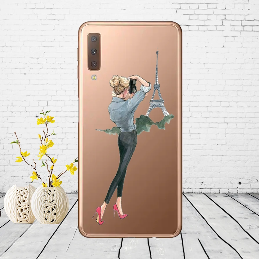 Чехол для samsung Galaxy A7 силиконовый чехол для телефона с принтом чехол-накладка на заднюю крышку для samsung A7 A750 A750F 6,0 дюймов