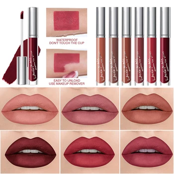 

6pcs Matte Lipstick Set Lip Gloss Set Nude Velvet Liquid Lipsticks Waterproof Non-stick Long Lasting Moisturizing Lips Makeup
