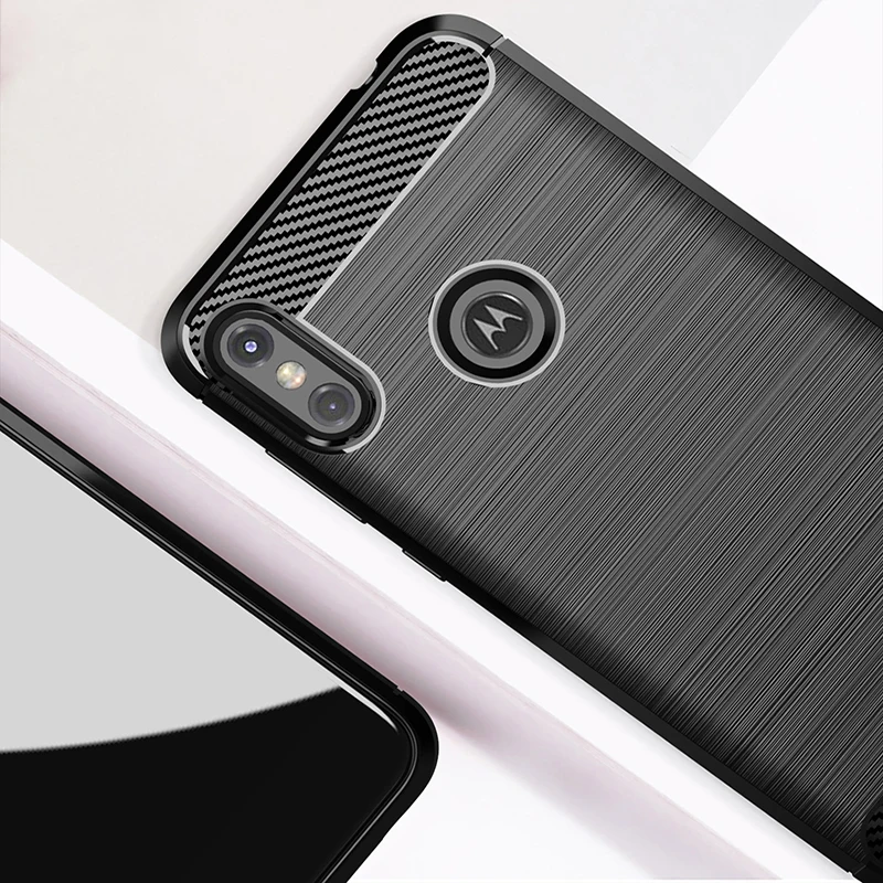Роскошный противоударный чехол из мягкого силикона и ТПУ для Motorola Moto One Power 2 |