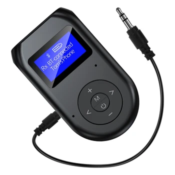 

LCD Display Bluetooth 5.0 o Transmitter Receiver 3.5mm AUX Stereo with Mic Handfrees Calling Wireless Adapter TV CAR