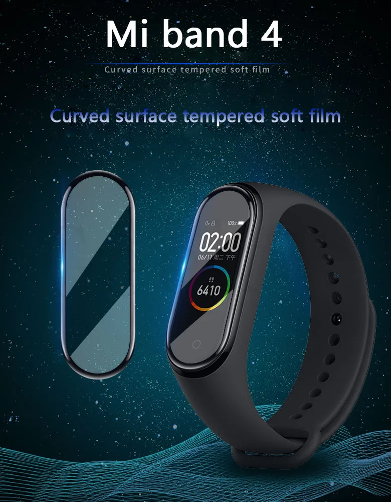 Защитная пленка для mi band 4 ремешок пленка(не закаленное стекло) взрывозащищенный/Устойчивый к царапинам экран для xiaomi mi band 4 пленка