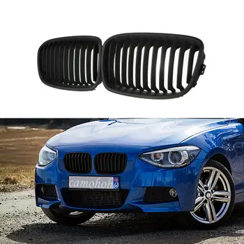 

Car-styling Car Side Replacement Matte Black front Bumper kidney bumper grille Racing Grilles for BMW 1-Series 2011-2014