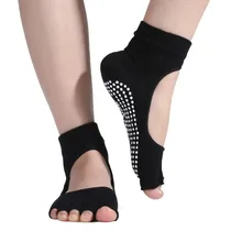 Высококачественные Профессиональные носки для йоги для женщин, износостойкие противоскользящие носки-тапочки с пятью пальцами, носки для пилатеса, фитнеса
