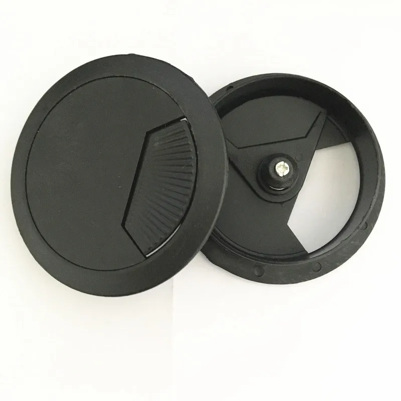 

4pcs/lot Furniture Hardware Computer Desk Table Plastic Black Round Wire Hole Cover 60mm