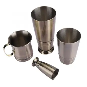 

Bartender Browser Kit 3Pcs Bronze Color Stainless Steel Boston Cocktail Shaker Measuring Cup Set Bartender Tool Cocktail Set