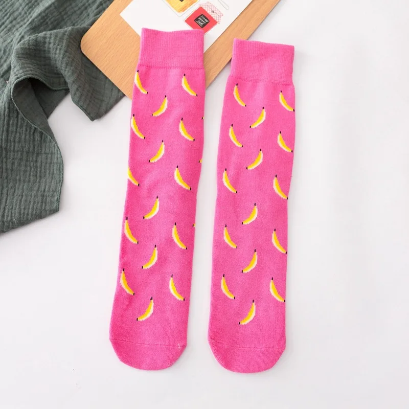 Men and women food fruit print pattern socks avocado McDonald's cookies funny personality fashion print ladies socks lovers - Цвет: As shown