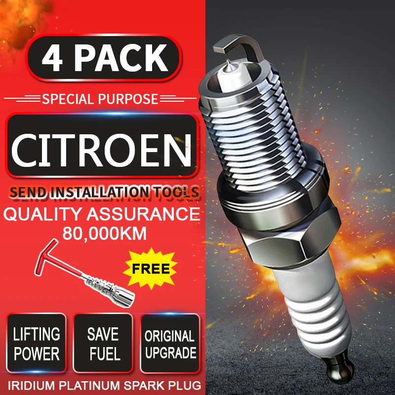 4 шт. свечи зажигания Iraurita Platinum для CITROEN c-Elysee (2002-2014) 1.4L 1.6L двойной Иридиум |