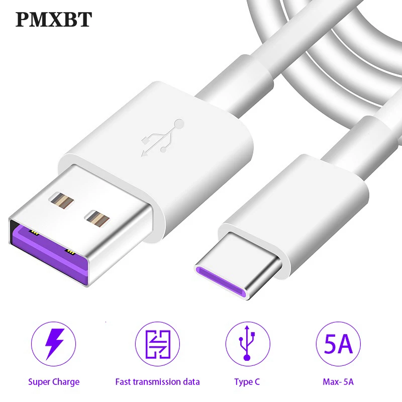 

5A Tpye C Cable For Huawei P30 P20 Pro lite Mate 20 10 Pro P10 Plus lite USB 3.1 Type-C Mobile Phone Supercharge QC3.0 USBC Cabo